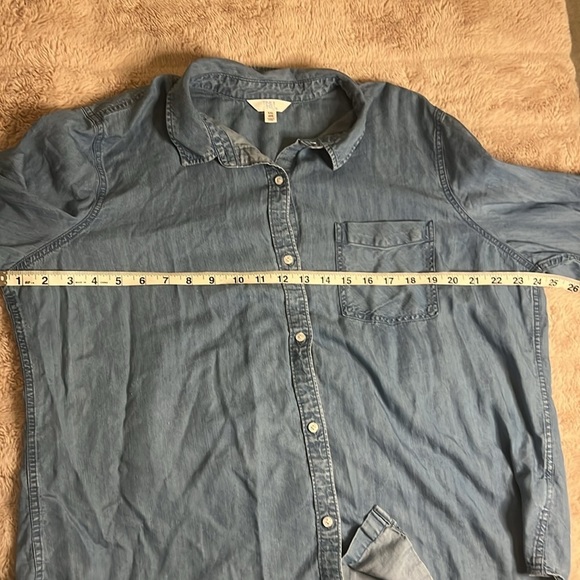 100% Lyocell soft lightweight blue button down women’s sz XXL - Picture 5 of 8